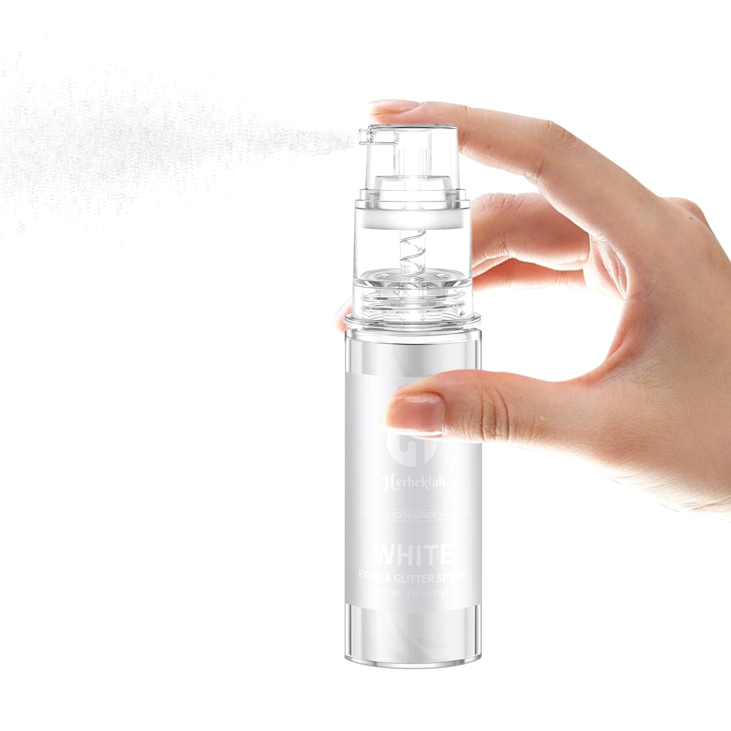 White Edible Glitter Spray - 10G Edible White Glitter For Cakes Food Grade Shimmer Powder Cake Sprinkles For Cookie Decorating C