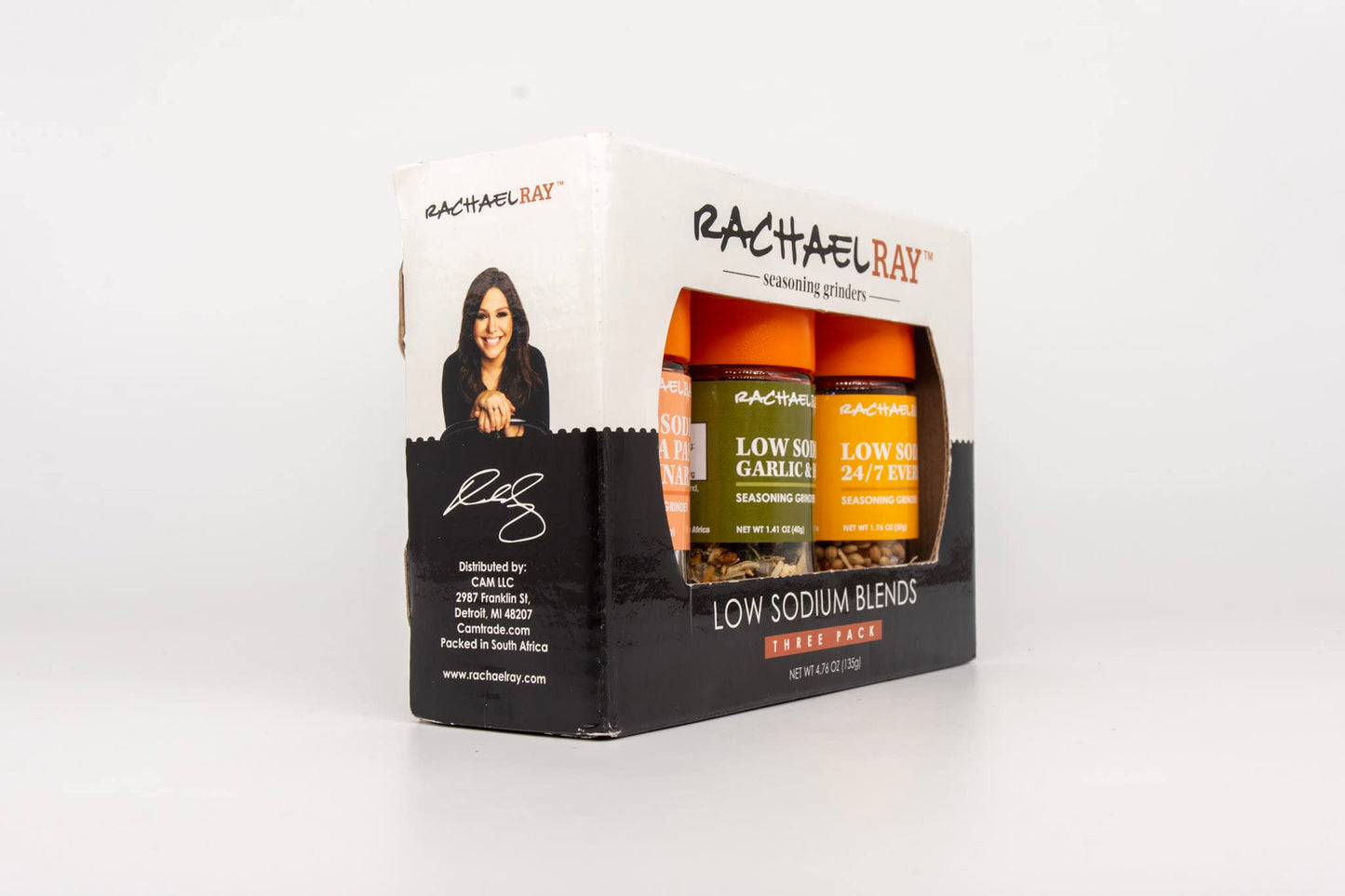 Rachael Ray Low Salt Seasoning Set - 3 Pack Grinders (Garlic & Herb, Everyday, Marinara) - 1.59 Ounce Gift Set