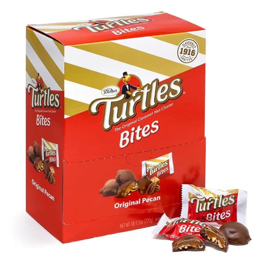 DemetS Turtles Bites - Oriflavor Blendal Pecan - Individually Wrapped Candies - Gift Of One  25.5 Oz.  0.58Oz Each By LyzaS Sweets & Treats