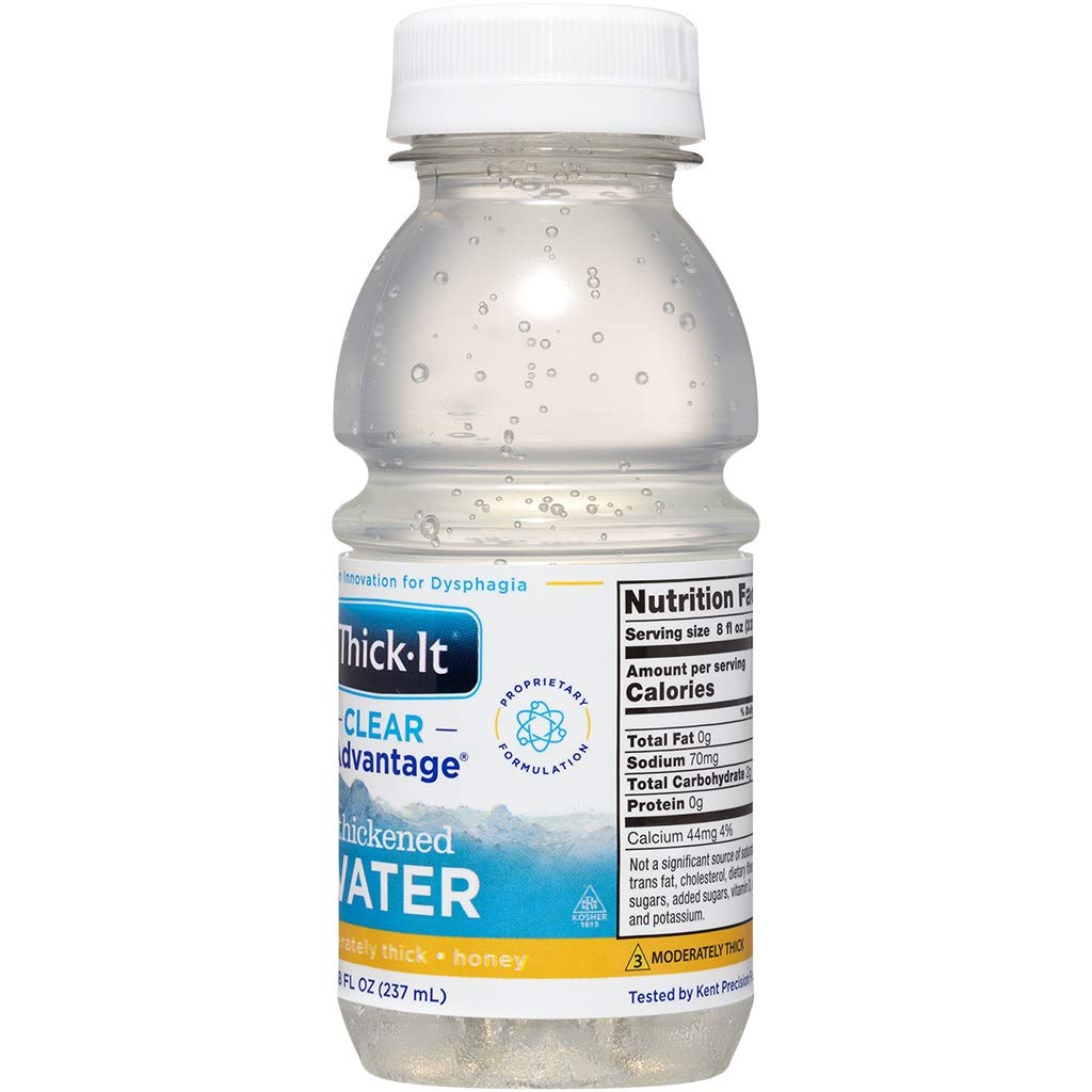 Thick-It Clear Advantage Moderately Thick Water, Honey Consistency, Ready-To-Drink, Digestible Swallowing Aid, Convenient & Ready-To-Use, No Mixing Needed , 8 Oz Bottle (24 Pack)