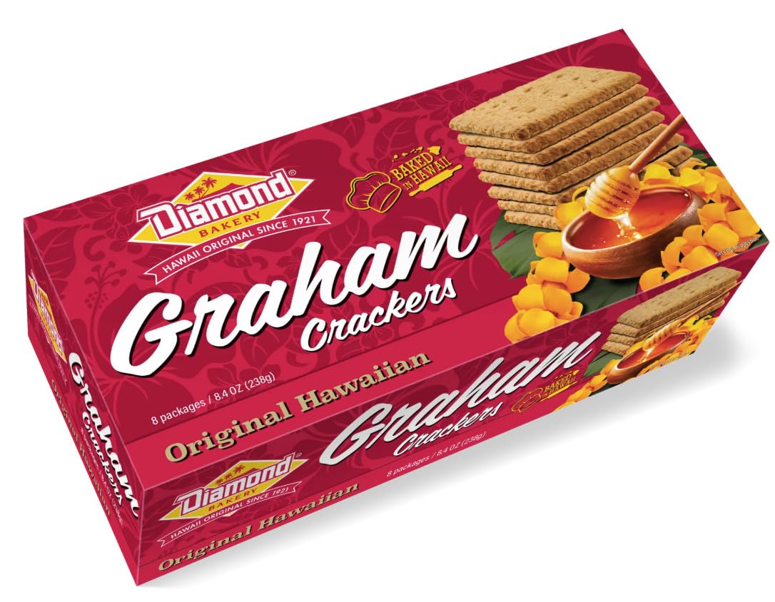 Diamond Bakery Original Hawaiian Graham Crackers - 9.5 oz Tray | Classic Island-Baked Snack