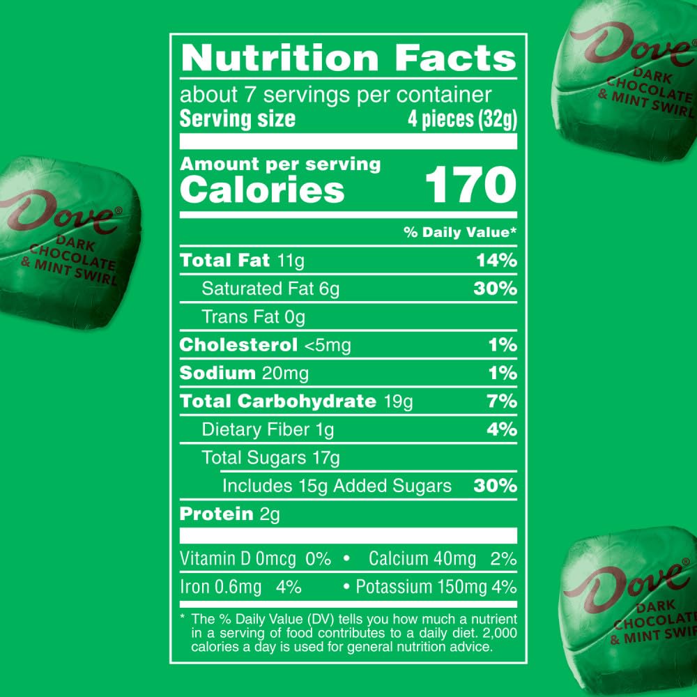 DOVE PROMISES Dark Chocolate Holiday Mint Christmas Candy Gifts  7.94 Oz Bag