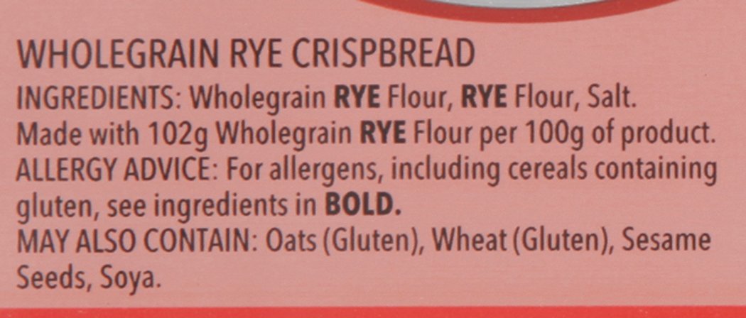 Ryvita Original Rye Crispbread, 8.8 Oz, 2 Pk