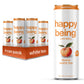 Happy Being Sparkling Peach Rose White Tea, Infused with Turmeric & Elderberry, Caffeine Free, 12oz, 4 Pack