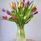 Kabloom Flowers -Valentine'S Day Collection - 20 Assorted Tulips With Vase, Gift For Birthday, Sympathy, Anniversary, Get Well,