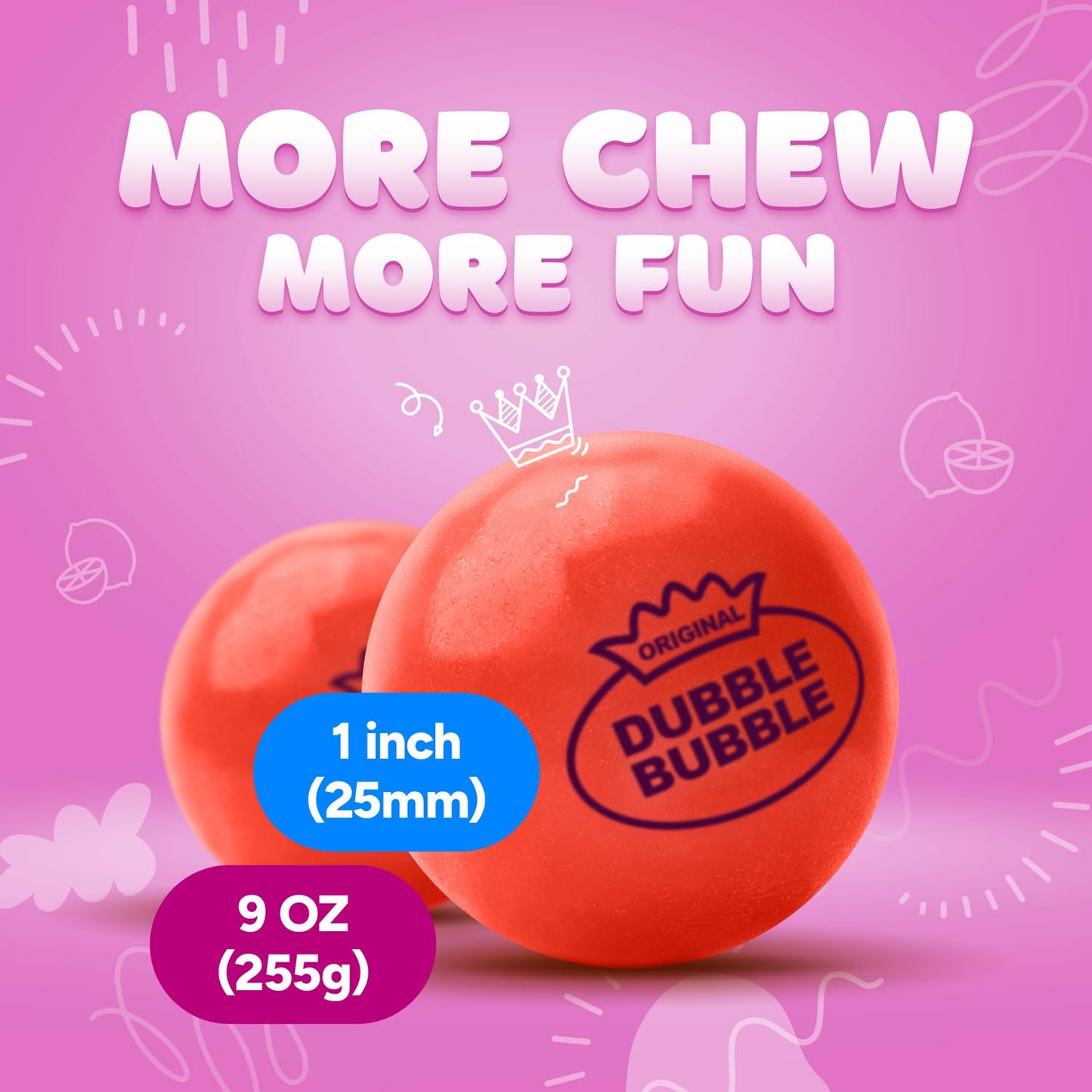 Gumballs In Jar - 1 Inch Large Gumballs - Pink Lemonade Flavored Bubble Gum Pink Gumballs - Kids Gum - Gumballs For Kids - 9 Oz