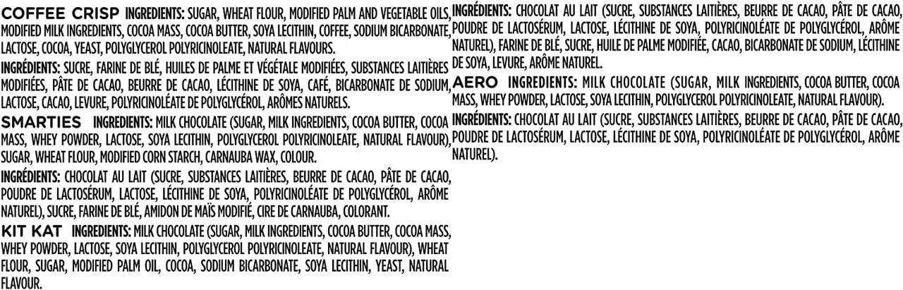 Nestle Chocolate Bars Variety Pack Snack Size 100 Count 1.02Kg