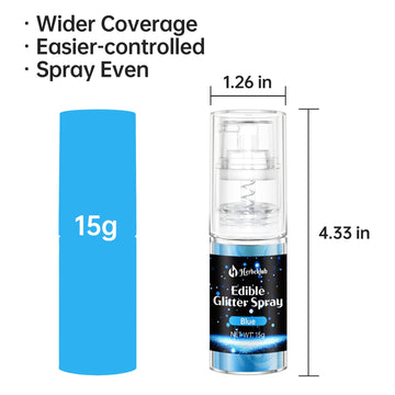 Blue Edible Glitter Spray - 15G Edible Blue Glitter For Cakes Food Grade Metallic Shimmer Powder Cake Sprinkles For Cookie Decor