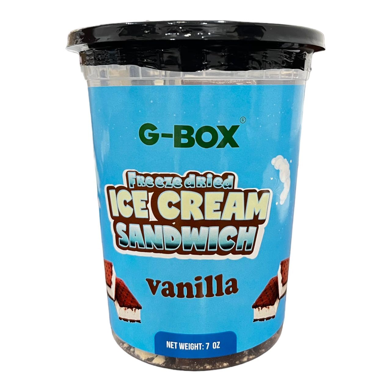 G-BOX Freeze Dried Ice Cream Sandwiches, Vanilla Flavor, 7 OZ, Air-tight Sealed, Ideal for Camping and Outdoor Activities