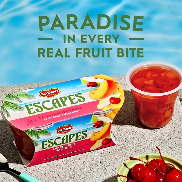 Del Monte Escapes Mixed Fruit Sangria  7 oz Cups  Pack of 6 (12 Cups)