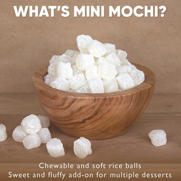 Mini Mochi Sweet Rice Cakes - Assorted Flavors, 10.6 oz (Pack of 2) - Soft Chewy Dessert Topping for Ice Cream, Yogurt, and Froz