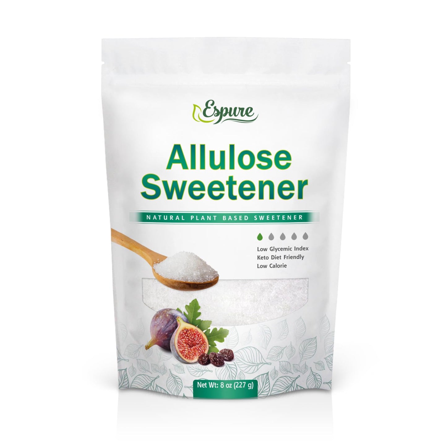 Espure Allulose Sweetener, Plant based, Sugar Substitute Naturally Derived from Figs, Raisins & Jackfruits, Low Calorie; 8oz