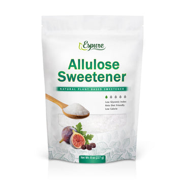 Espure Allulose Sweetener, Plant based, Sugar Substitute Naturally Derived from Figs, Raisins & Jackfruits, Low Calorie; 8oz