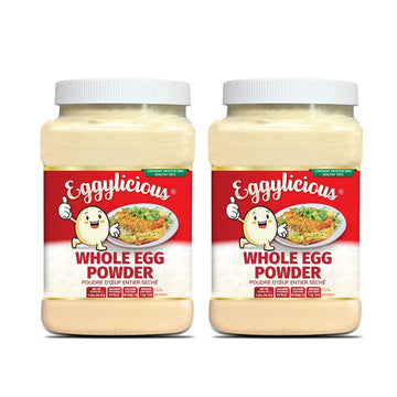 Eggylicious - Pack Of 2 - Whole Egg Powder  Dried Natural Protein Powder  Made From Fresh Eggs  White & Yolk Mixed  Pasteurized  Non-Gmo  No Additives  Used For Baking Icing 1Lbs(16Oz)