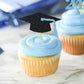 Graduation Cupcake Toppers Grad Party Decoration Food Picks Congrats Glitter Diploma Cap School Colors Supplies 24 Pcs Light Blu