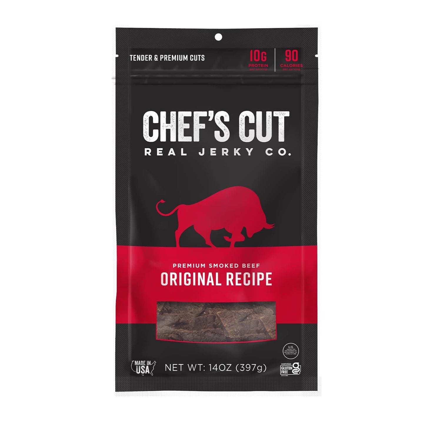 Chefs Cut Real Smoked Beef Original Recipe Jerky  14 Ounce
