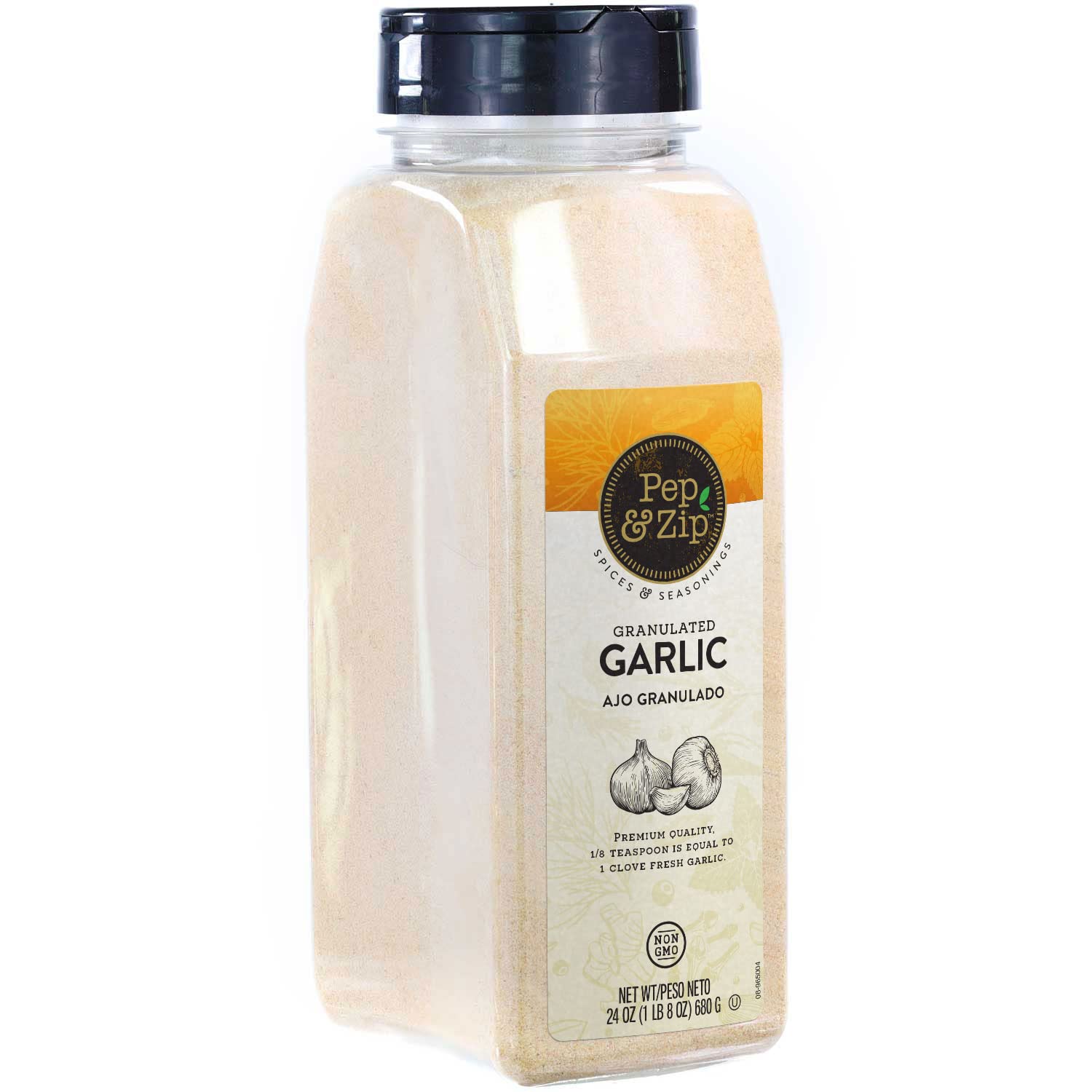 Pep And Zip Granulated Garlic/Ajo Granulado, Non-Gmo, Kosher, 24 Oz