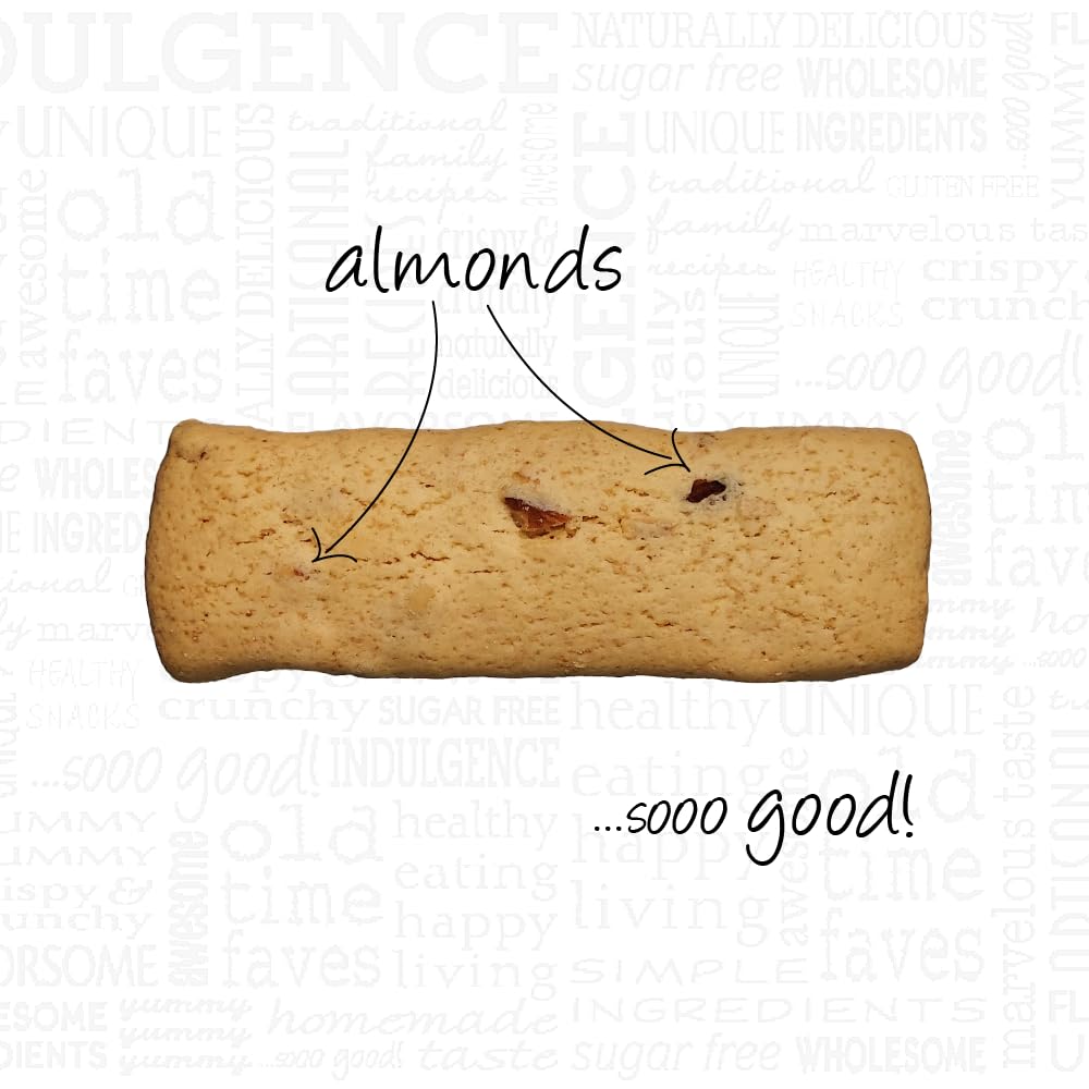 Aunt Gussies Spelt Sugar Free Almond Biscuits, 8 Ounce (Pack of 4), Plastic