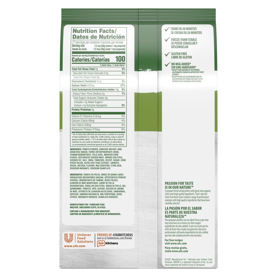Knorr Professional Soup Du Jour Chicken Gumbo Soup Mix No Added Msg, 0G Trans Fat Per Serving, Just Add Water,1.05 Pound (Pack O