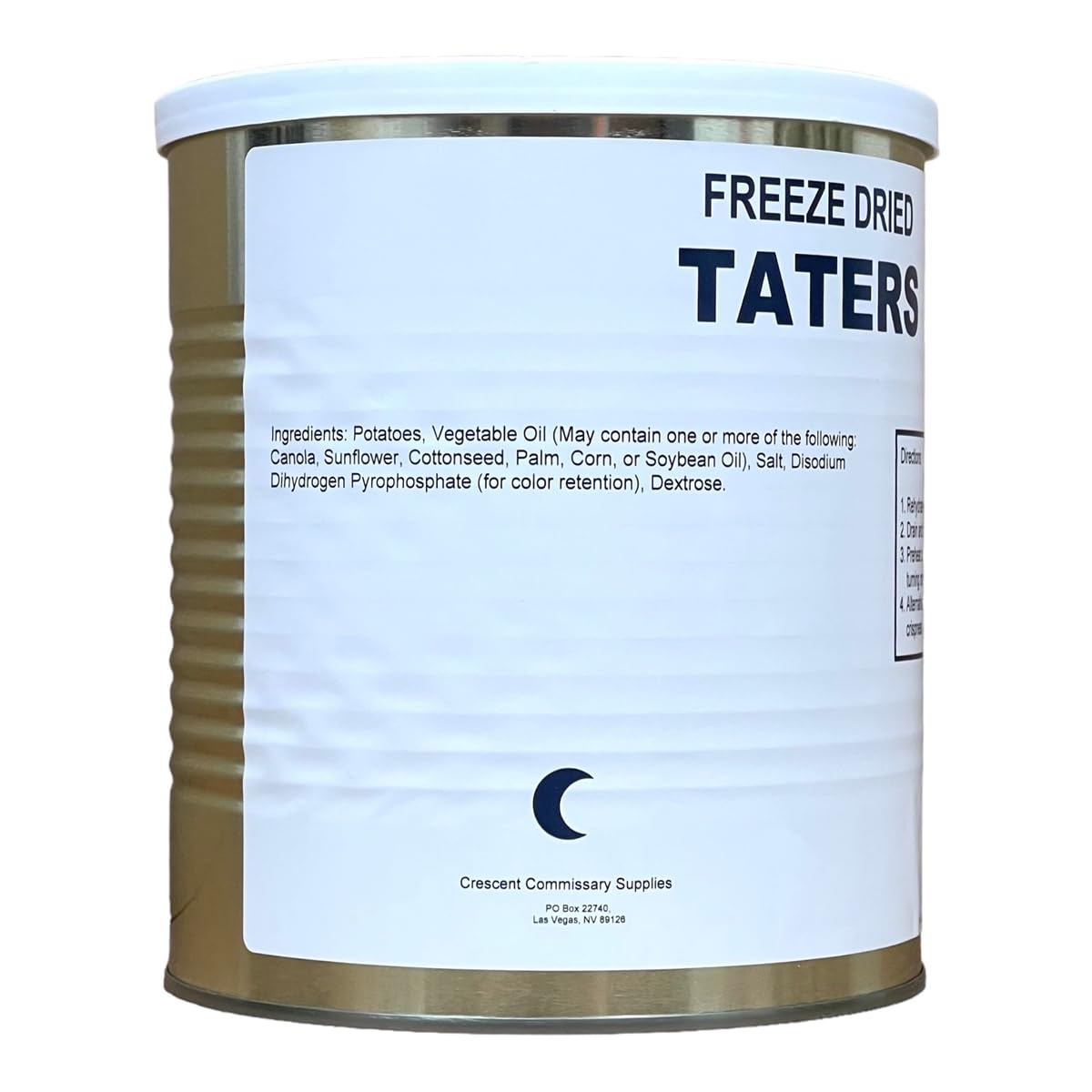Freeze Dried Real Potato Tater Tots Can Jarred And Packed Emergency Food Supply | Hunting, Survival, Camping, Backpacking Long T