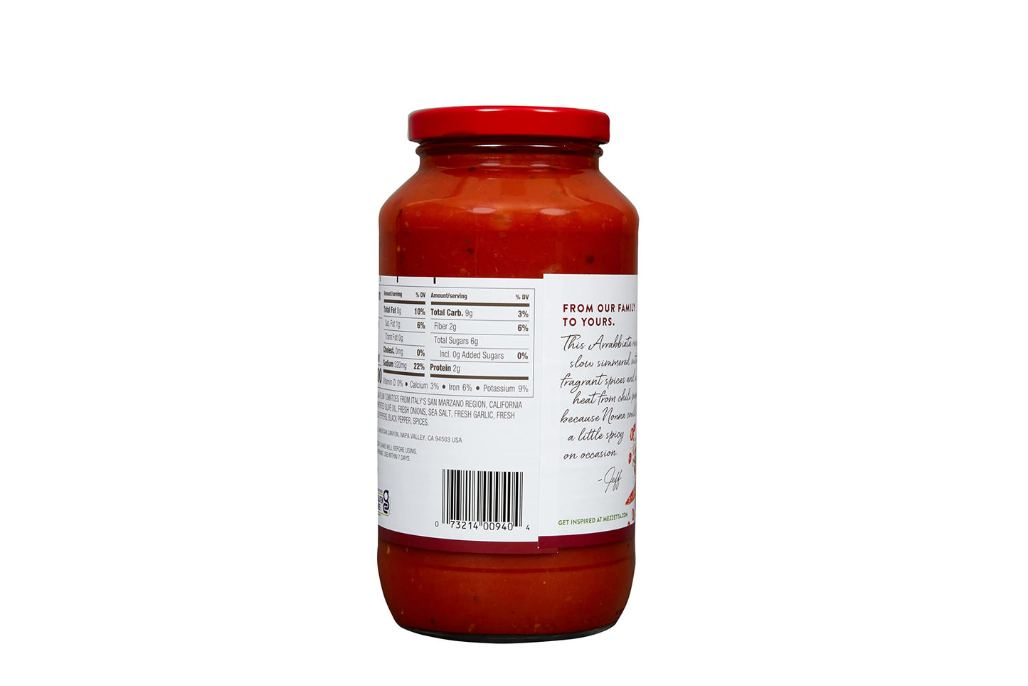 Mezzetta Family Recipes Spicy Marinara Sauce | Non-Gmo, Gluten Free, Vegan, No Preservatives | 25 Ounce Jar (Pack Of 6)