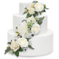 Rinlong 3Pcs Pre-made Cake Toppers White Flowers Cake Decorations Wedding Cake Decorating Flowers Decor Birthday Baptism Party C