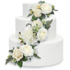 Rinlong 3Pcs Pre-made Cake Toppers White Flowers Cake Decorations Wedding Cake Decorating Flowers Decor Birthday Baptism Party C