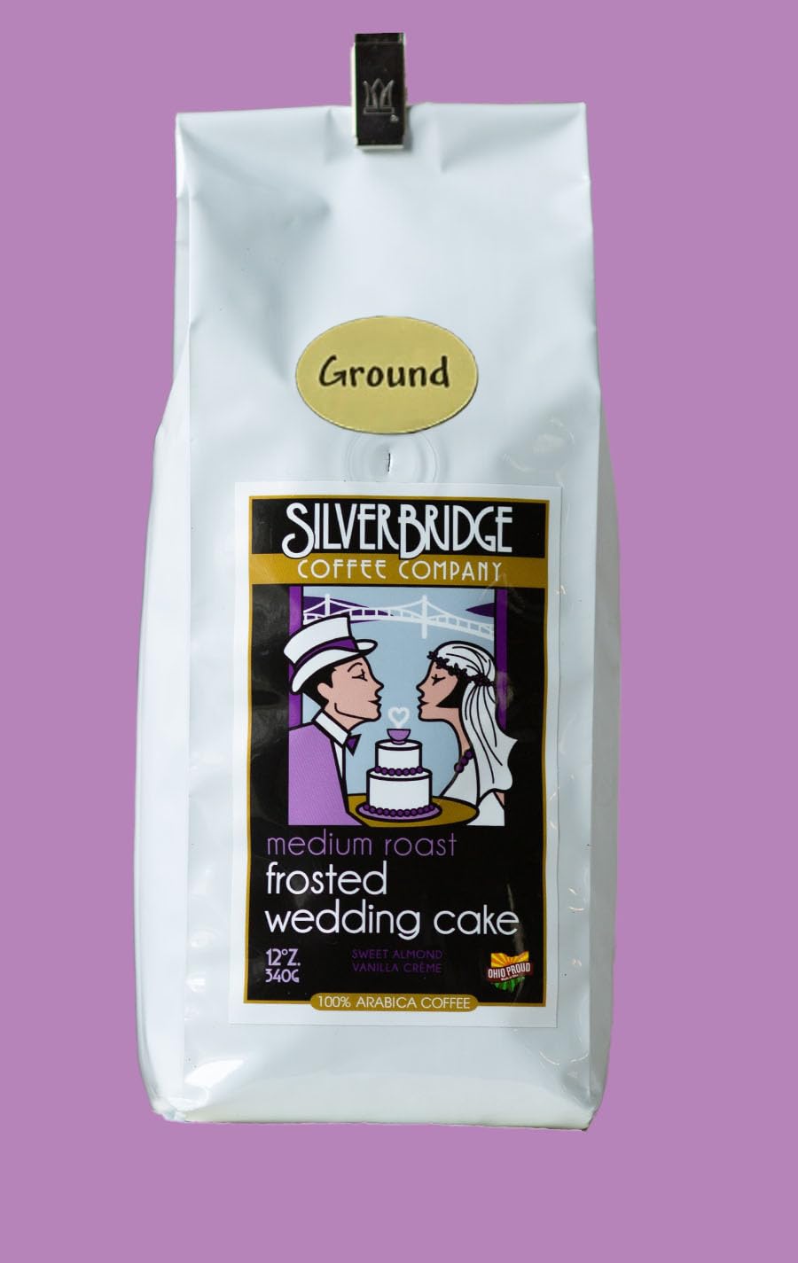 Silver Bridge Coffee Company Flavored Coffee Frosted Wedding Cake | 12Oz Flavored Ground Coffee | Sweet Almond And Vanilla Creme