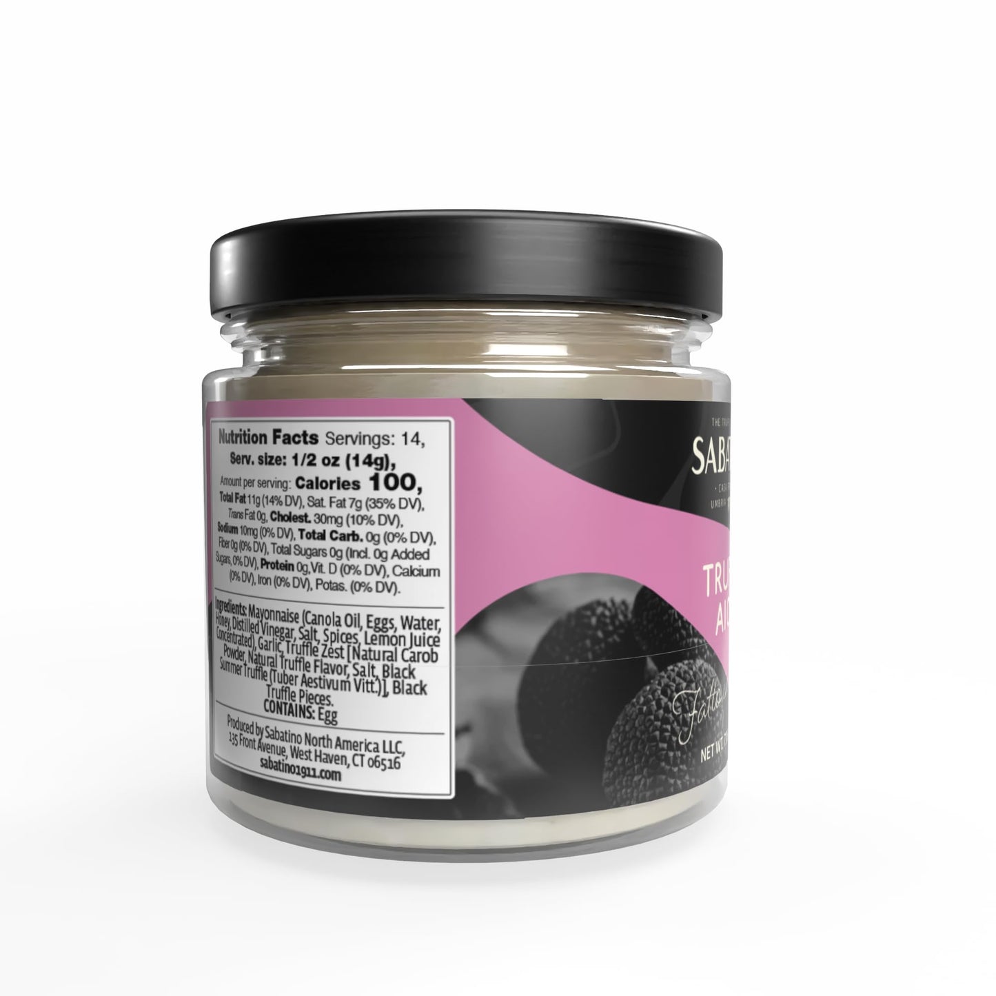 Sabatino Tartufi Truffle Aioli Sauce - Creamy Black Truffle Flavor, All-Natural Ingredients, 7.06oz