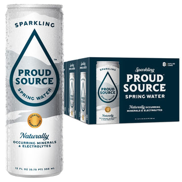 Proud Source Sparkling Spring Water, Natural Minerals, BPA-Free, 12 oz Cans, 24 Pack