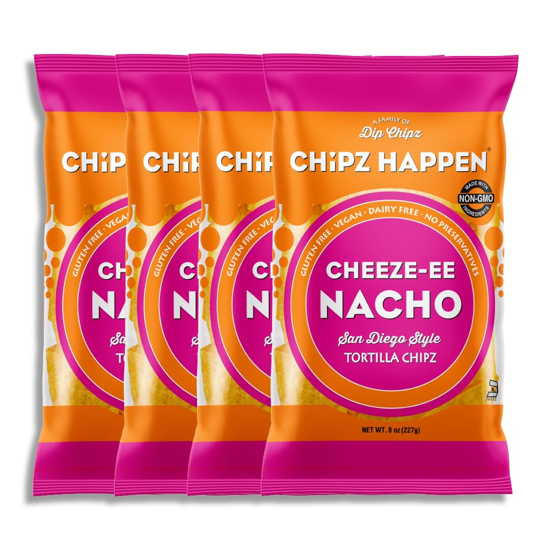 Chipz Happen Tortilla Chips (Pack of 4) (Nacho Cheese)