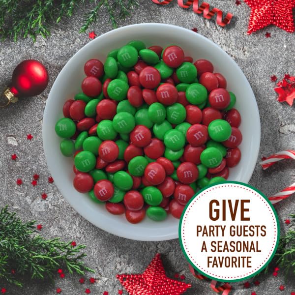 M&MS Milk Chocolate Red & Green Christmas Candy Bulk Assortment  Bulk Christmas Candy 38 oz Resealable Bag