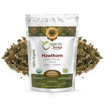 Organic Way Hawthorn Leaf And Flower Whole (Crataegus Monogyna) - Herbal Tea | European Wild-Harvest | Usda & Kosher Certified |