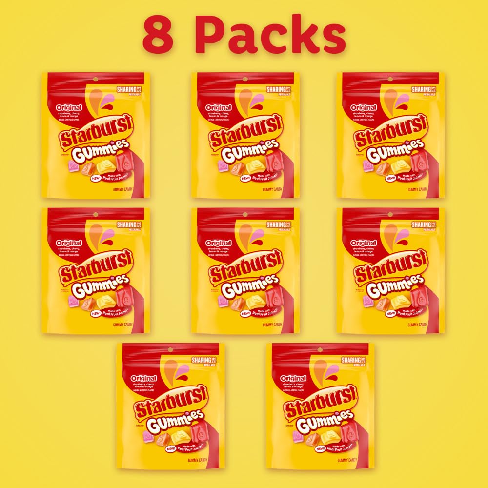 Starburst Gummies Original Fruit Candy, Chewy, Sharing Size, 9 oz Bag (Pack of 8)
