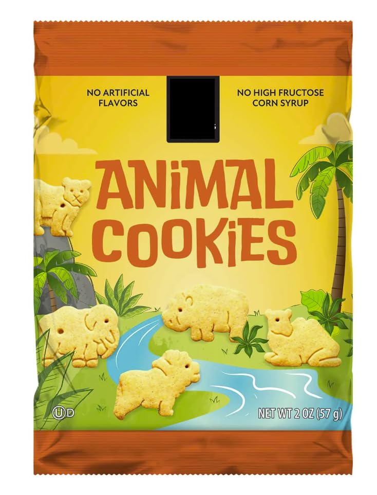 Animal Cookies, Bite-Sized Snack Packs, No Artificial Flavors, No High Fructose Corn Syrup, 2 oz Bags, 36 Count