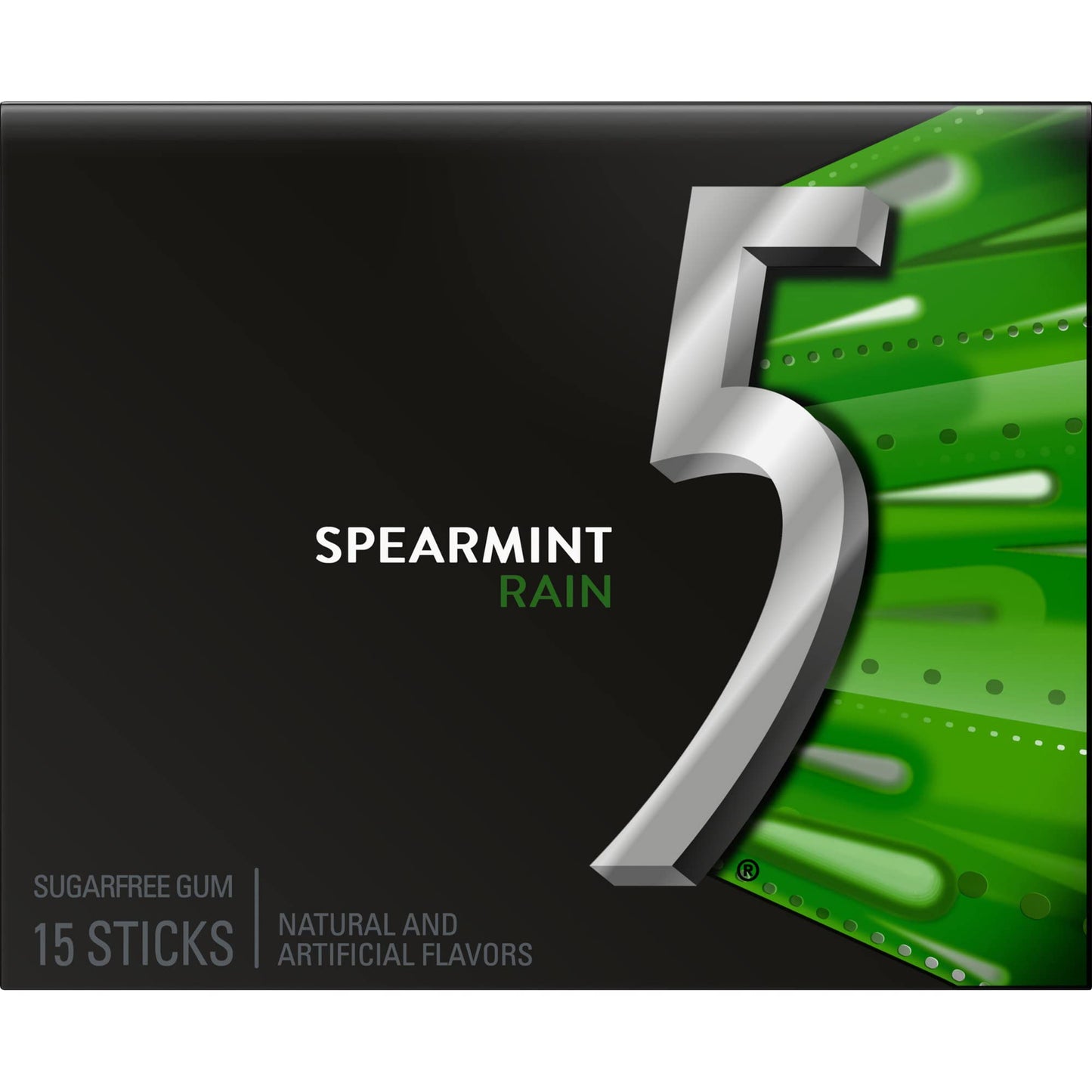 Wrigley 5 Rain-Tingling Spearmint, 10Ct/150 Sticks Total