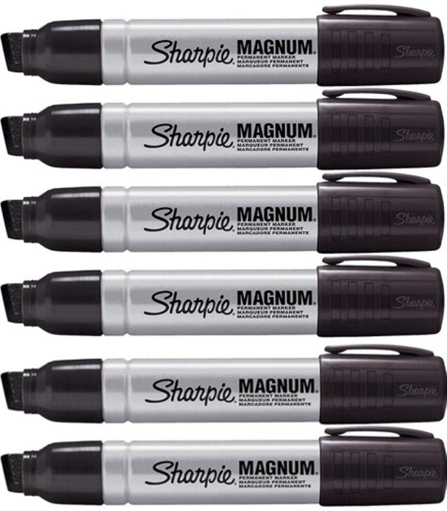 Sharpie Magnum Permanent Marker, Black, 6 Pack