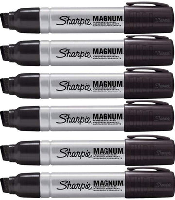 Sharpie Magnum Permanent Marker, Black, 6 Pack