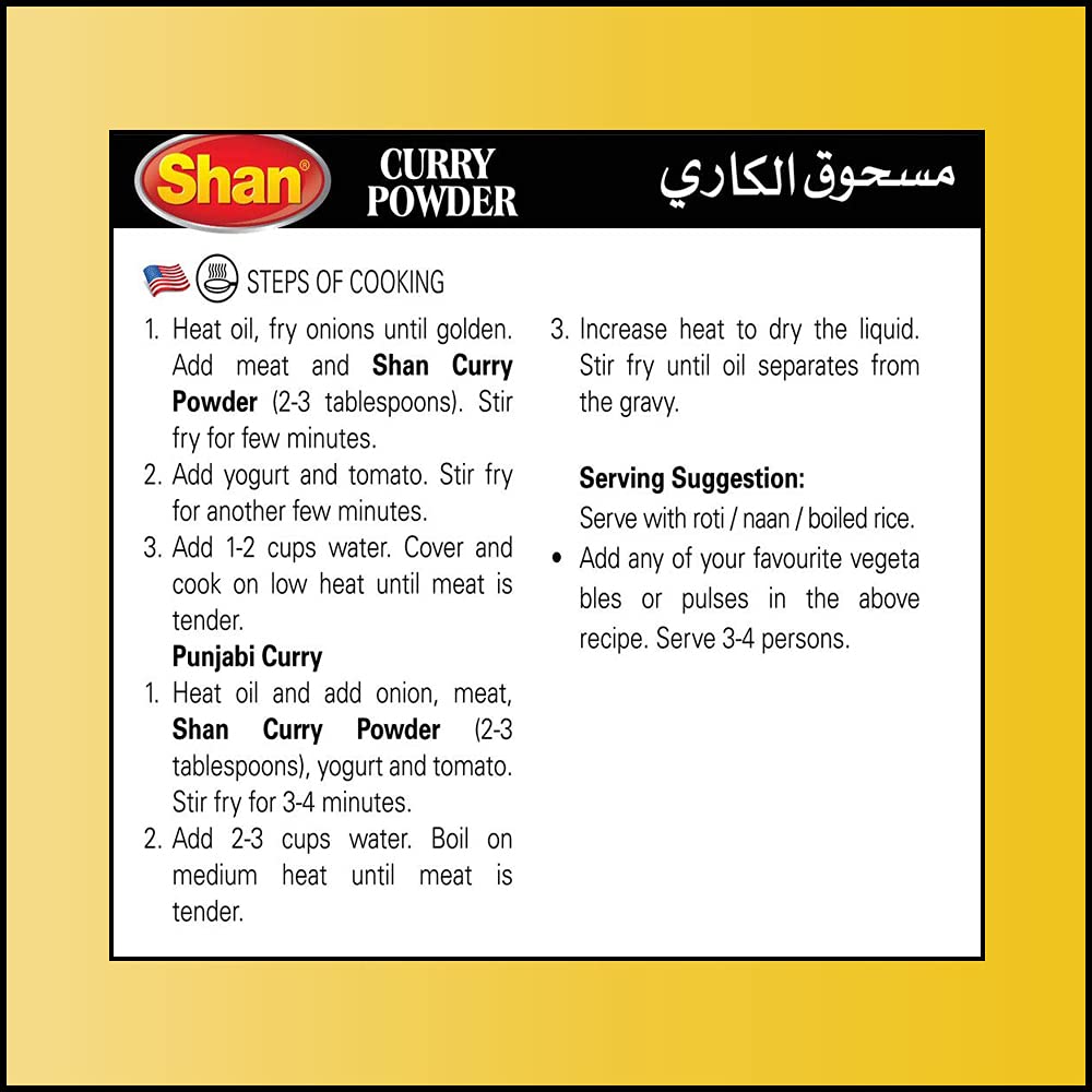 Shan Curry Powder Mix, Authentic Indian Spice Blend, Vegan, 3.52 oz (Pack of 6)