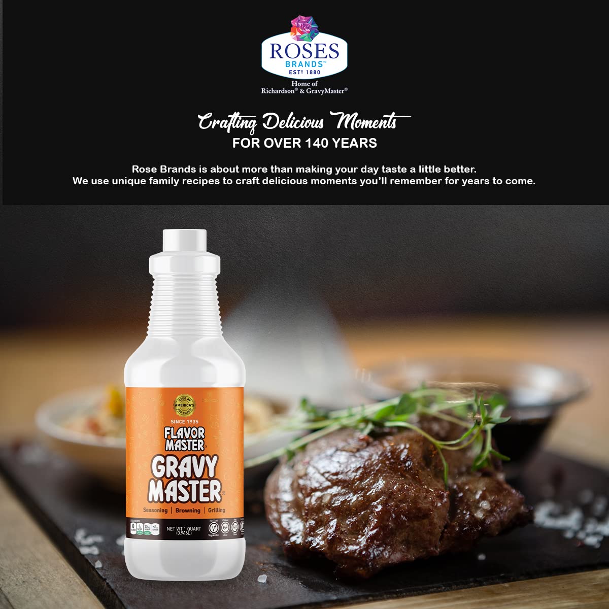 Gravy Master: Grilling, Seasoning and Browning Sauce - Ready to Use - 1 Bottle (32 fl oz) Vegetarian, No Gluten, Kosher, Pareve
