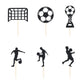 PEUTIER 24pcs Soccer Cupcake Toppers Glitter Soccer Ball Picks for Birthday Party - Black - Model 20012 - Paper