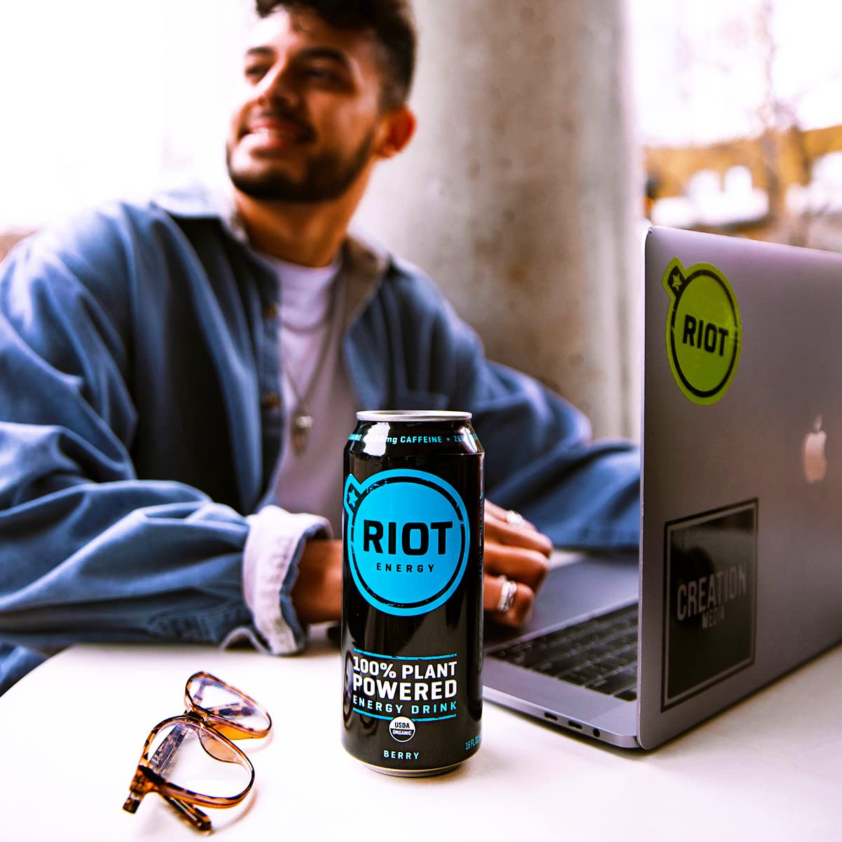 Riot Energy 100% Plant Powered Energy Drink (Berry Riot) Keto-Friendly, Organic, No Added Sugar (16Oz, Pack Of 12)