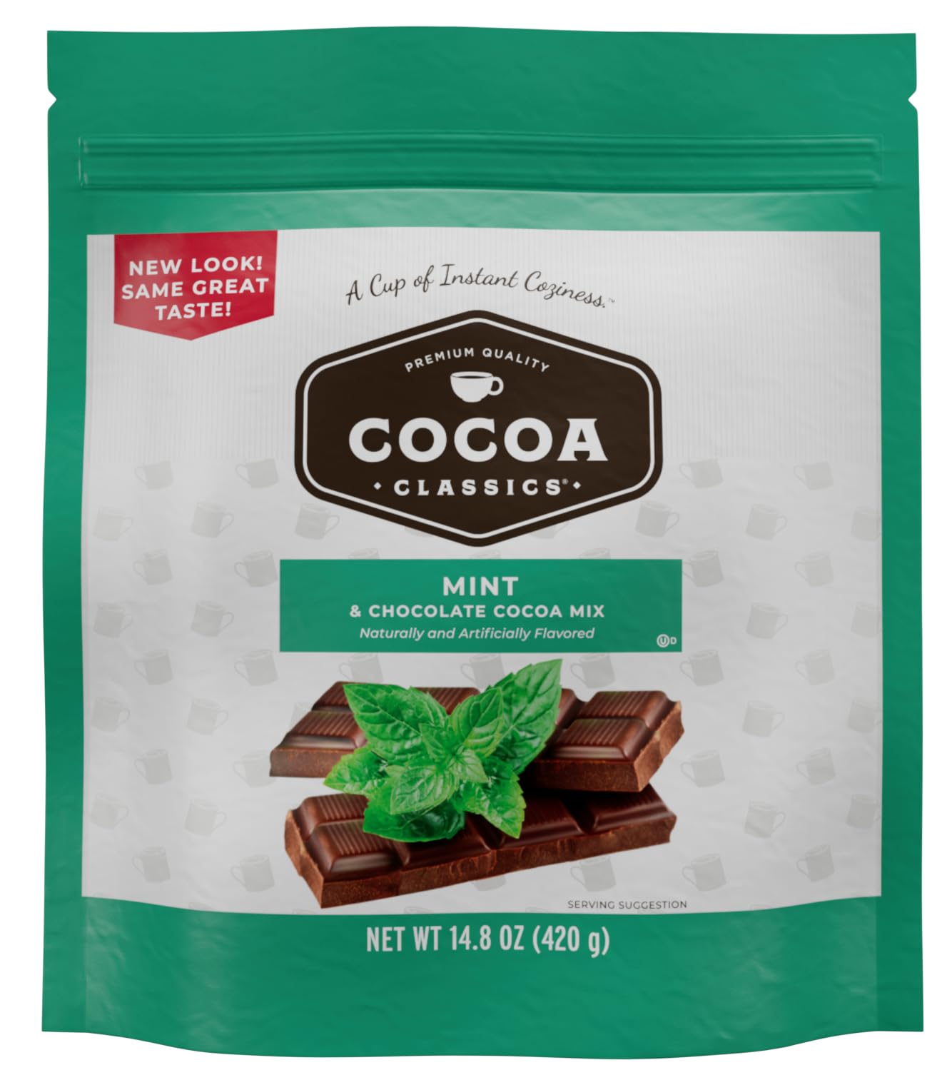 Cocoa Classics Mint Cocoa Mix, Hot Chocolate, Made with Nonfat Milk, Just Add Hot Water, Make Hot or Iced Cocoa, Gluten Free & K