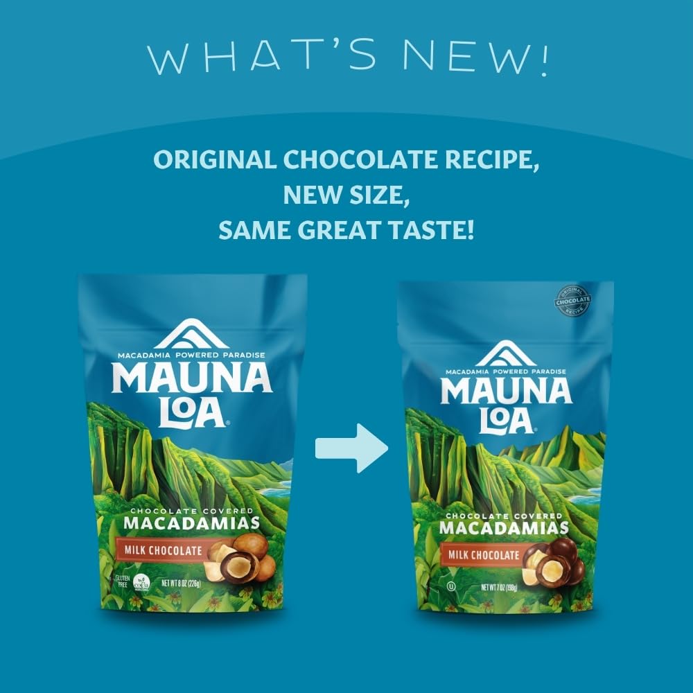Mauna Loa Chocolate Covered Macadamia Nuts, Milk Chocolate, Cocoa Dusted, 8 Oz