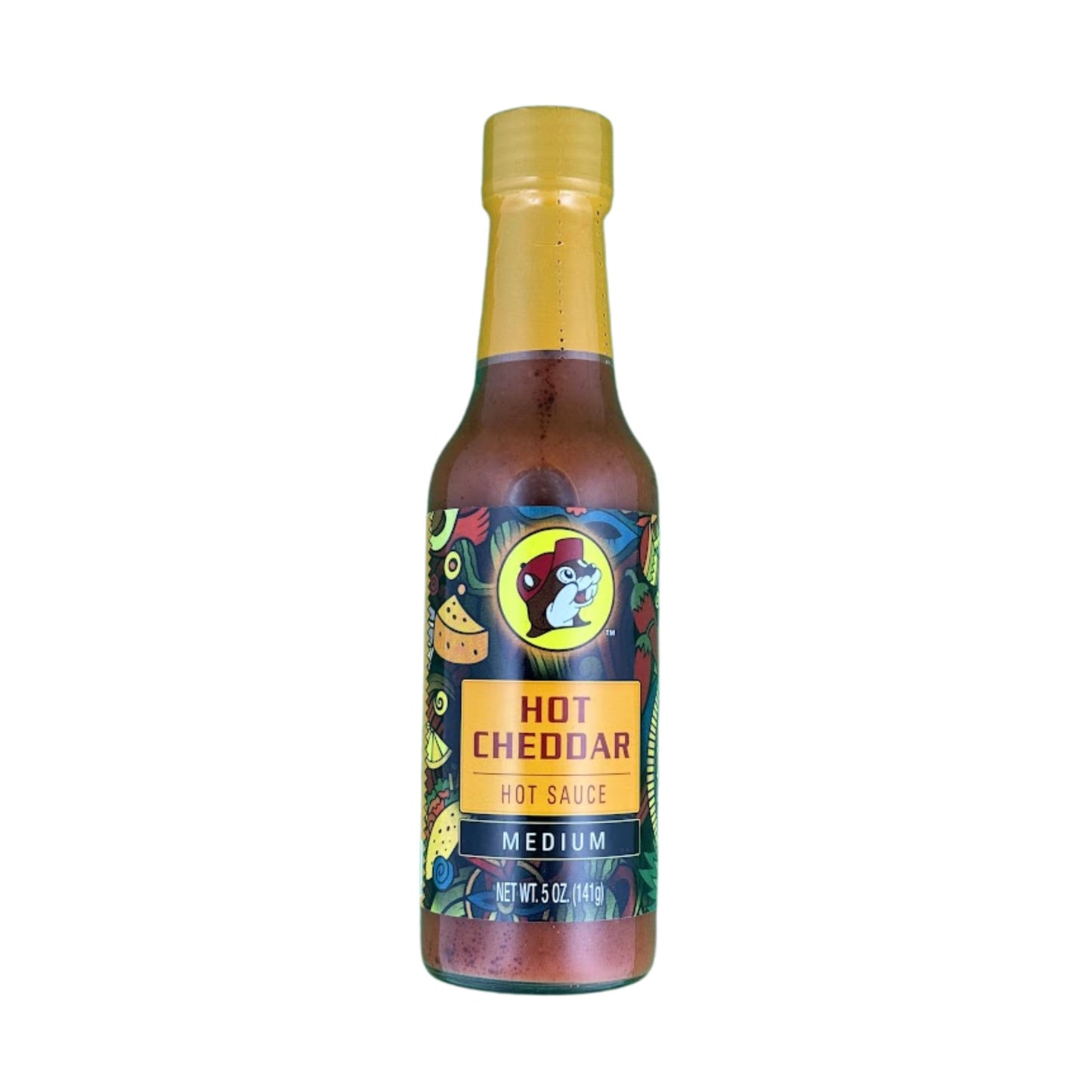 Buc-ees Hot Cheddar Hot Sauce - Bold & Creamy Cheddar with Spicy Cayenne Kick, Gluten Free, 5 oz Bottle