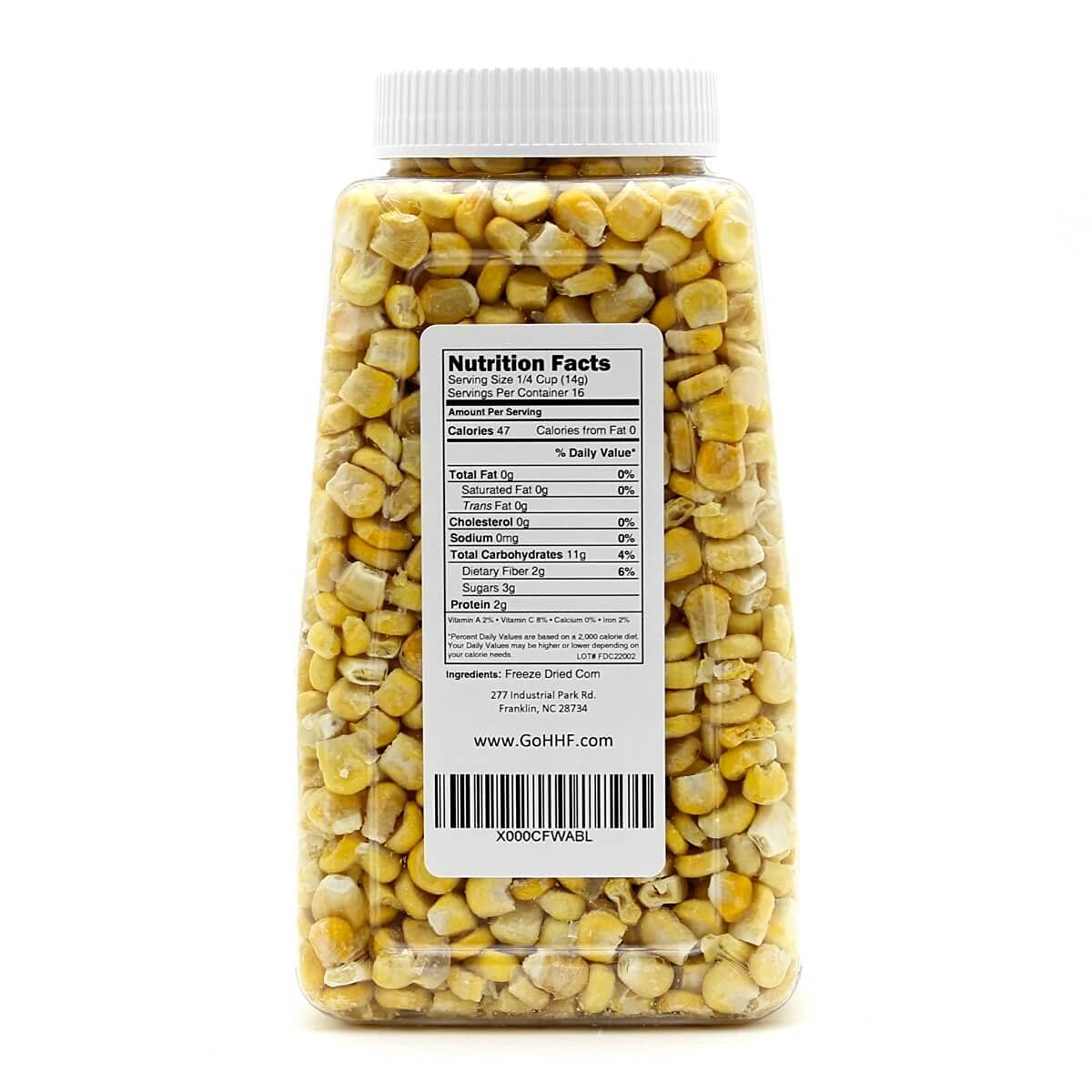 Premium Sweet Corn Freeze-Dried - 100% Natural, Healthy Snack, 8 Oz, Quart Size Jar By Harmony House Foods