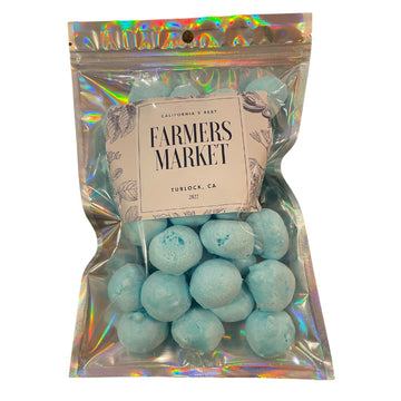 Farmers Market Freeze Dried Blue Raspberry Taffy - Airy Crunchy Snack, Perfect Daily Treat, Shareable Pack - Long Life Candy Wit
