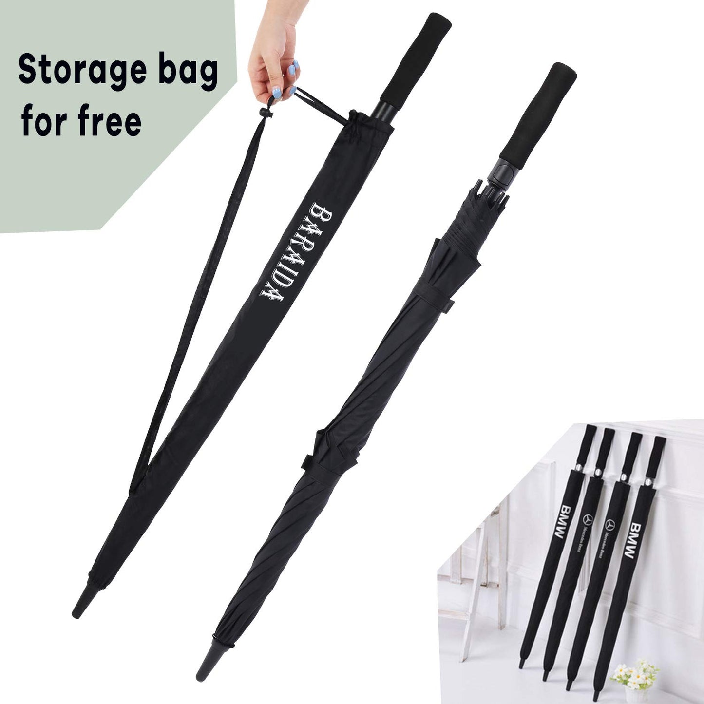 Baraida Golf Umbrella Large 62/68/72 Inch, Extra Large Oversize Double Canopy Vented Windproof Waterproof Umbrella, Automatic Open Golf Umbrella For Men And Women And Family.(62 Inch,Black)