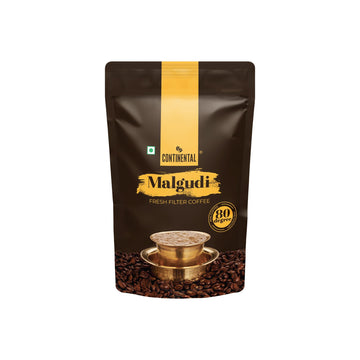 Continental Malgudi Filter Coffee 200Gm Pouch | (80% Coffee - 20% Chicory) | Traditional South Indian Filter Coffee Powder | Fre