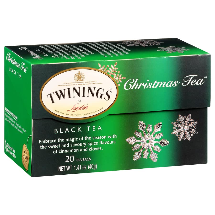 Twinings Christmas Tea - Black Tea Blended With Spicy And Aromatic Clove And Cinnamon, Tea Bags Individually Wrapped, 20 Count E